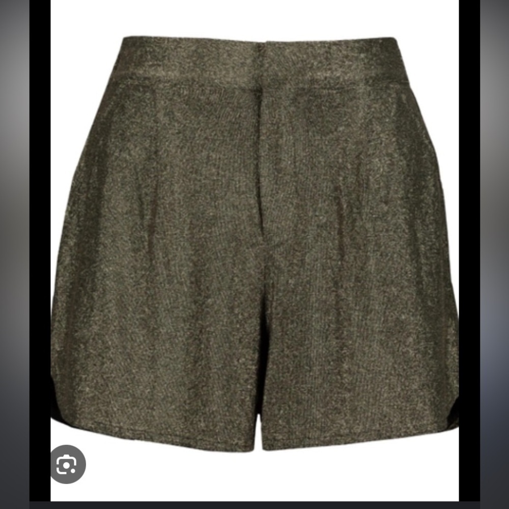 bishoop + young show stoppoer metalic shorts gold
